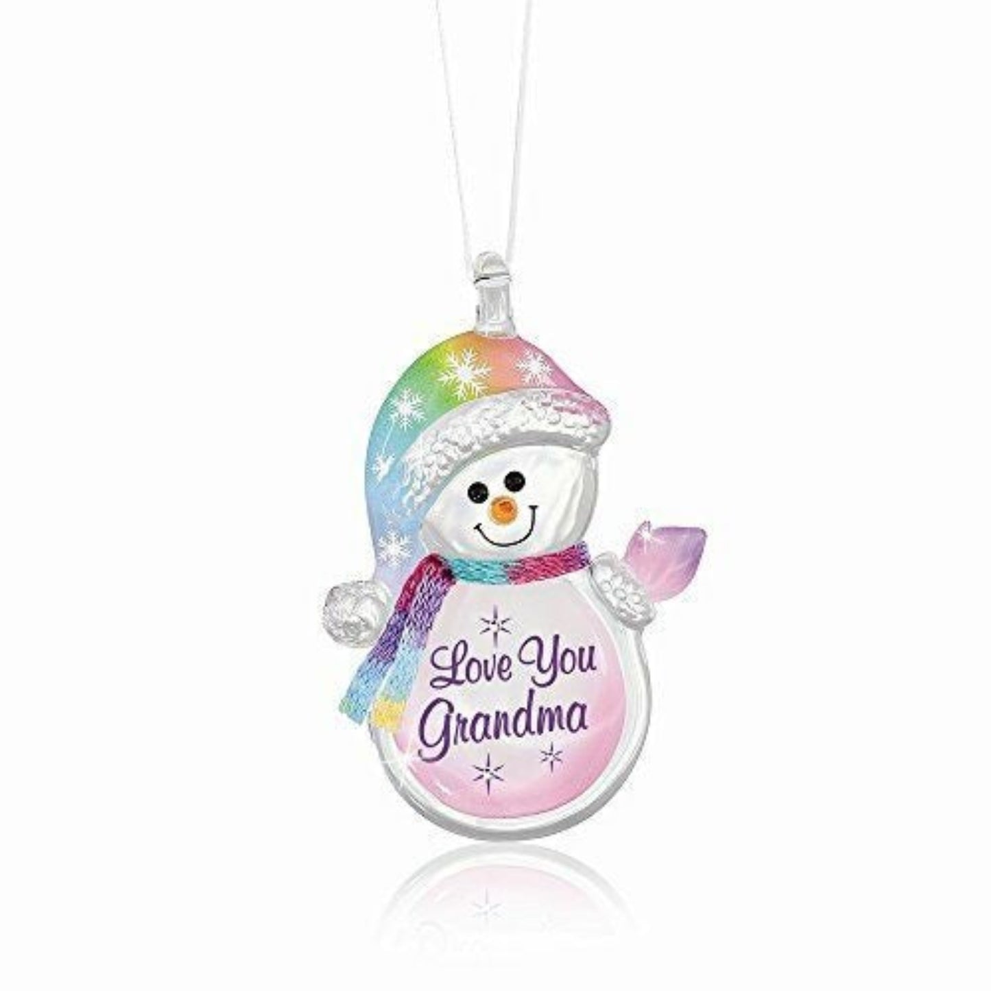 Glass Baron Love You Grandma Snowman Ornament