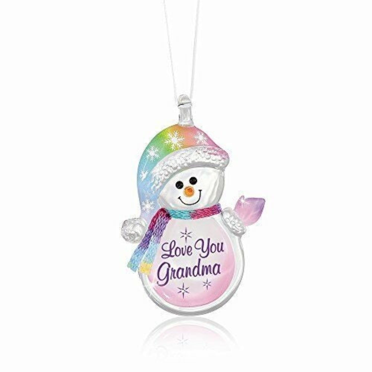 Glass Baron Love You Grandma Snowman Ornament