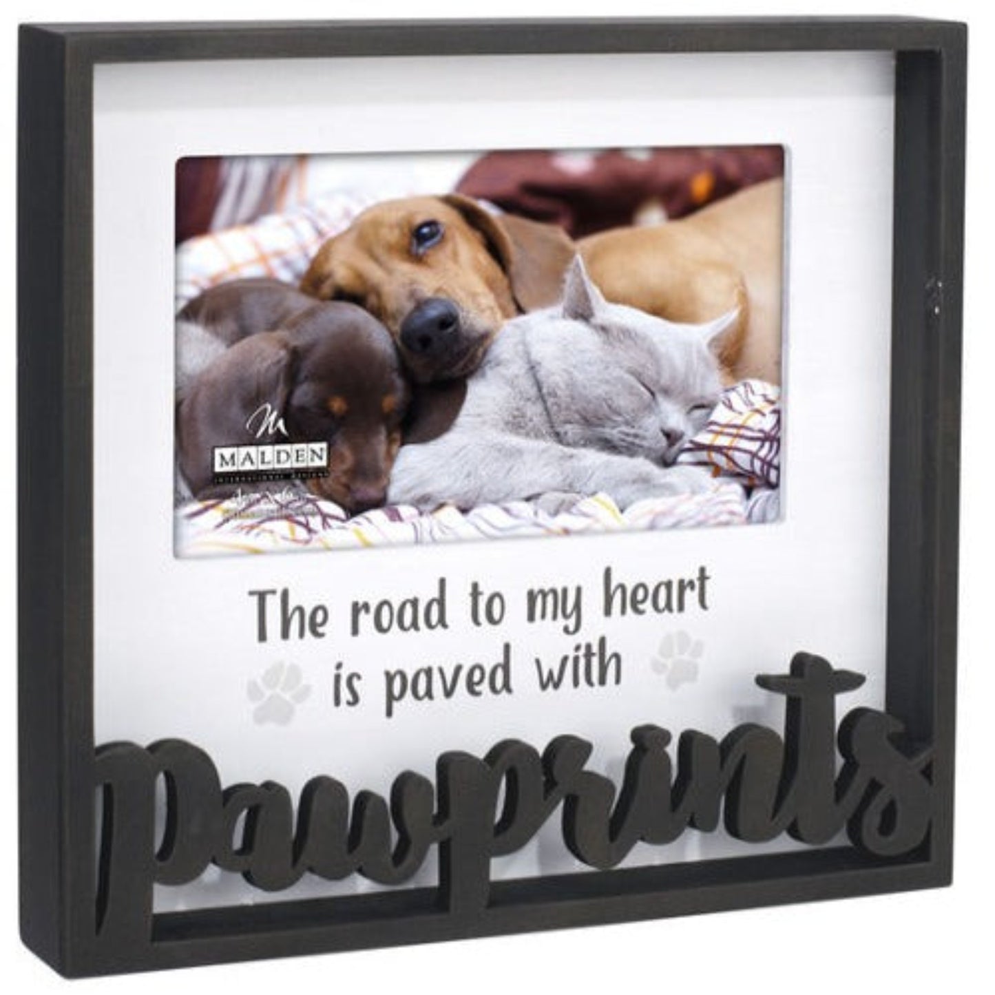 Malden "Pawprints" Laser Cut Script Photo Shadowbox