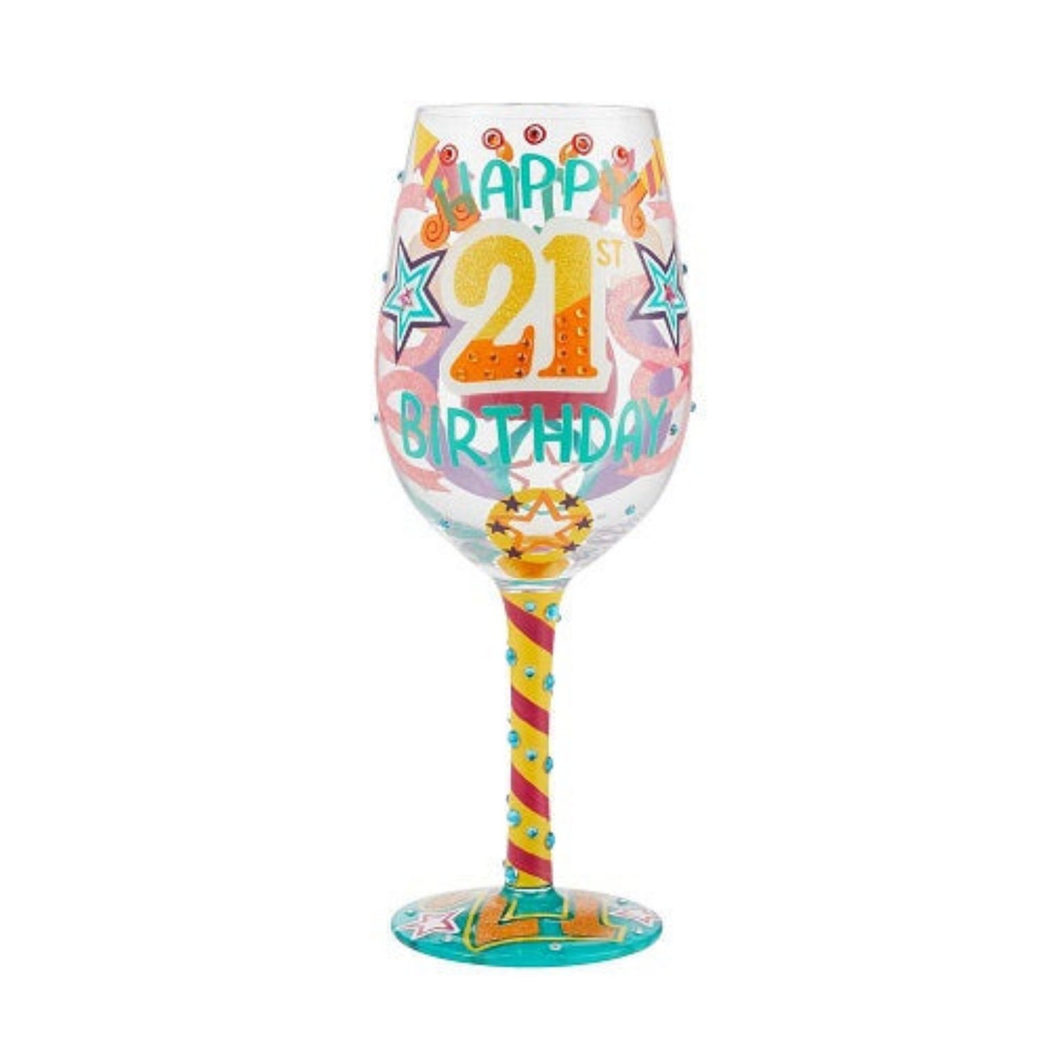 Lolita "Happy 21st Birthday" Wine Glass