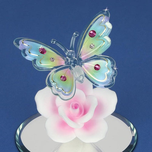 Butterfly Bedazzled Glass Figurine by Glass Baron