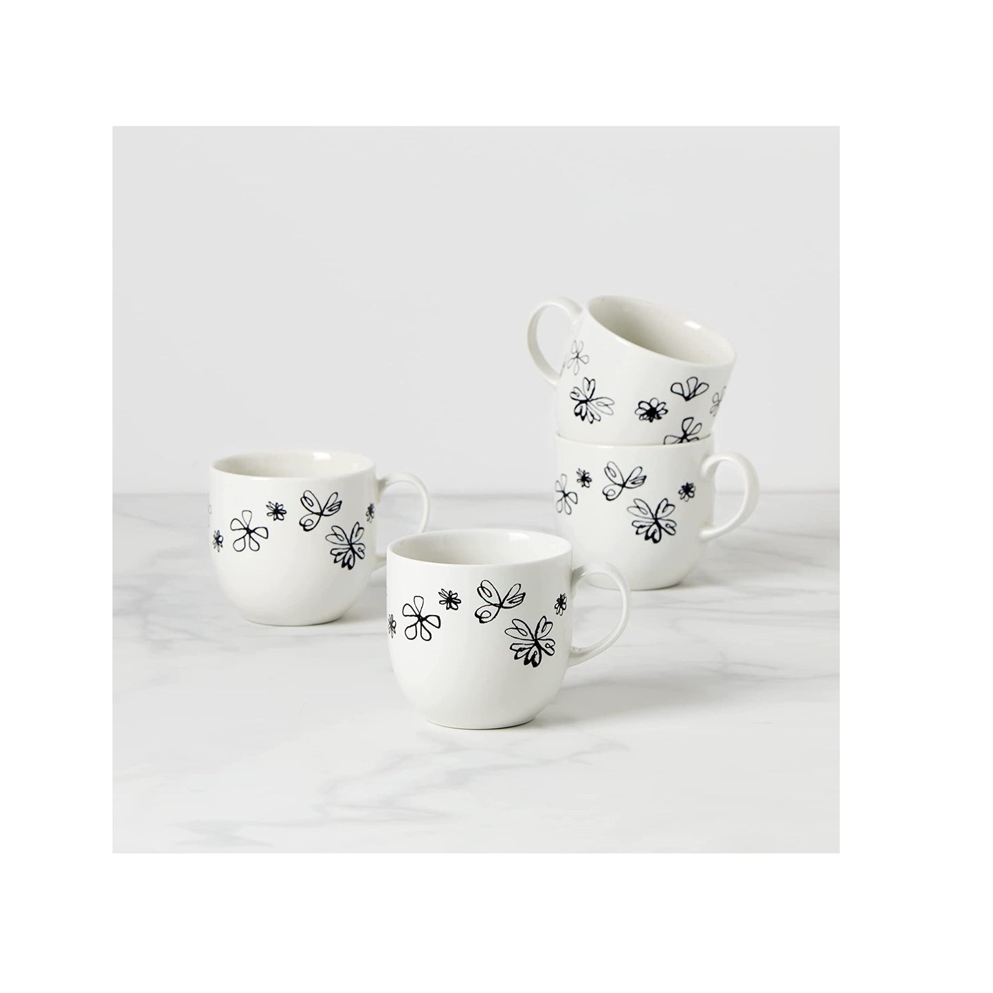 Kate Spade Garden Doodle Mug Set of 4 by Lenox