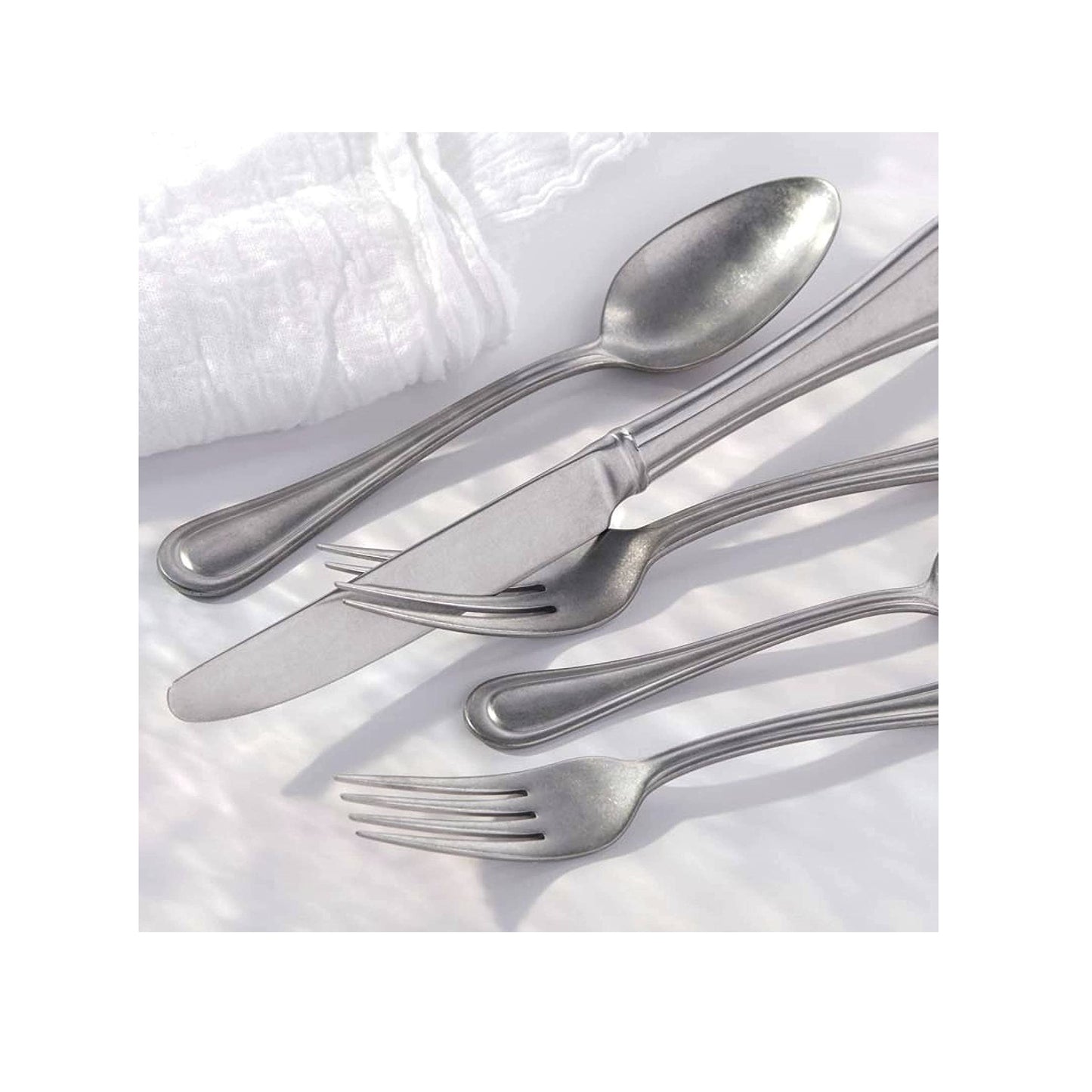 Textured Neutrals 20-Piece Flatware Set by Lenox