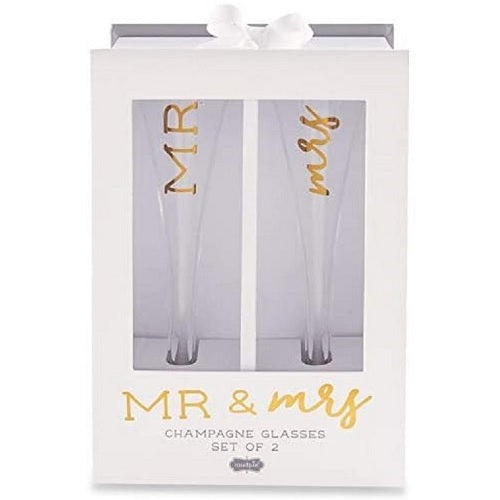 Mud Pie Wedding Champagne Flute Set