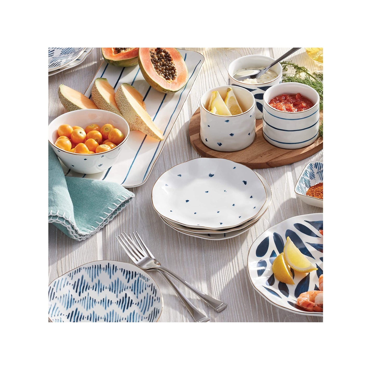 Blue Bay Tidbit Plates, Set of 4 Assorted