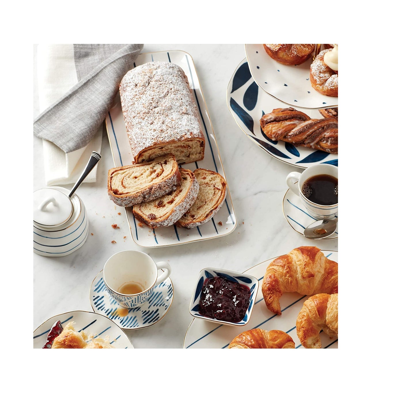 Blue Bay Stripe Hors D'oevres Tray by Lenox