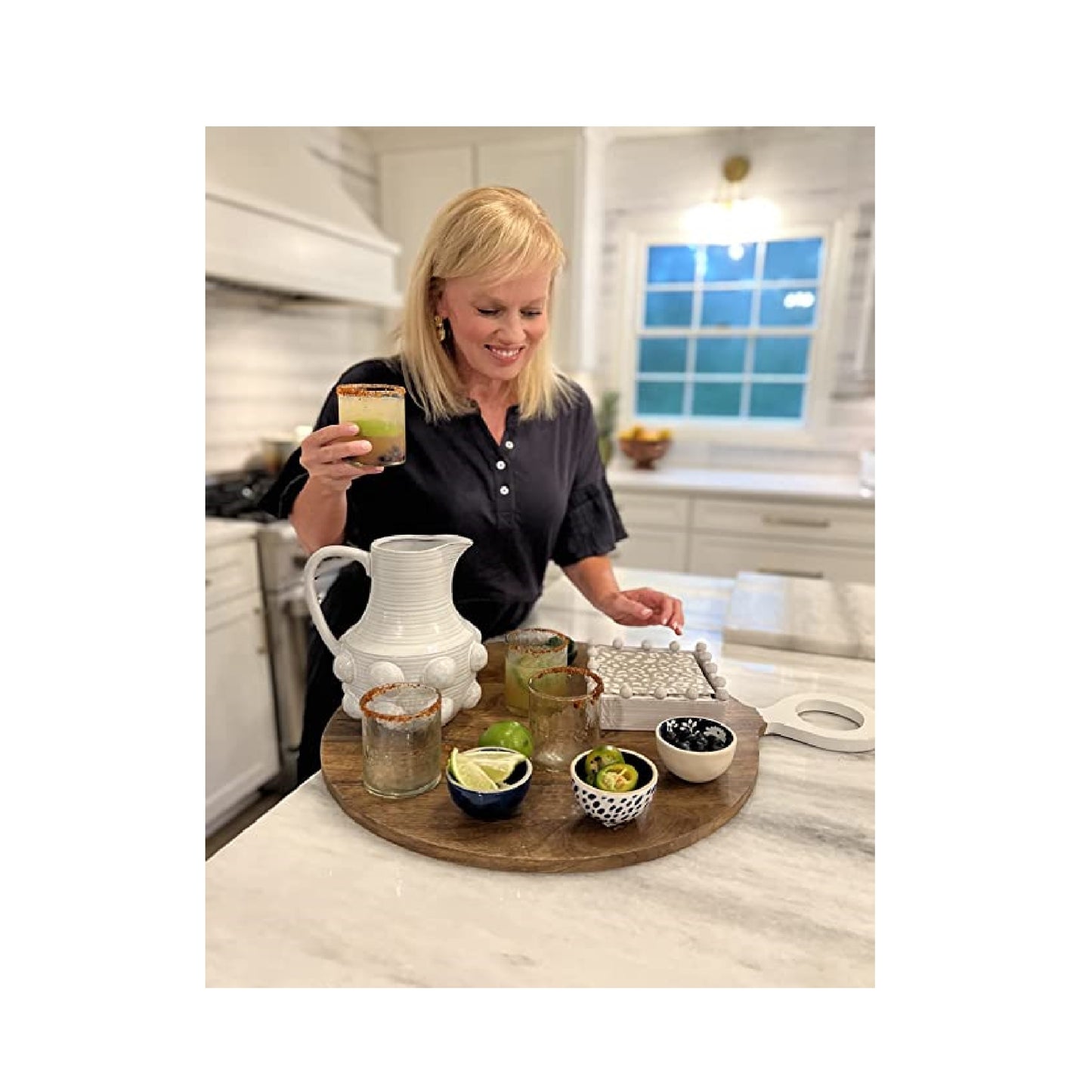 Mud Pie Beaded Terracotta Pitcher