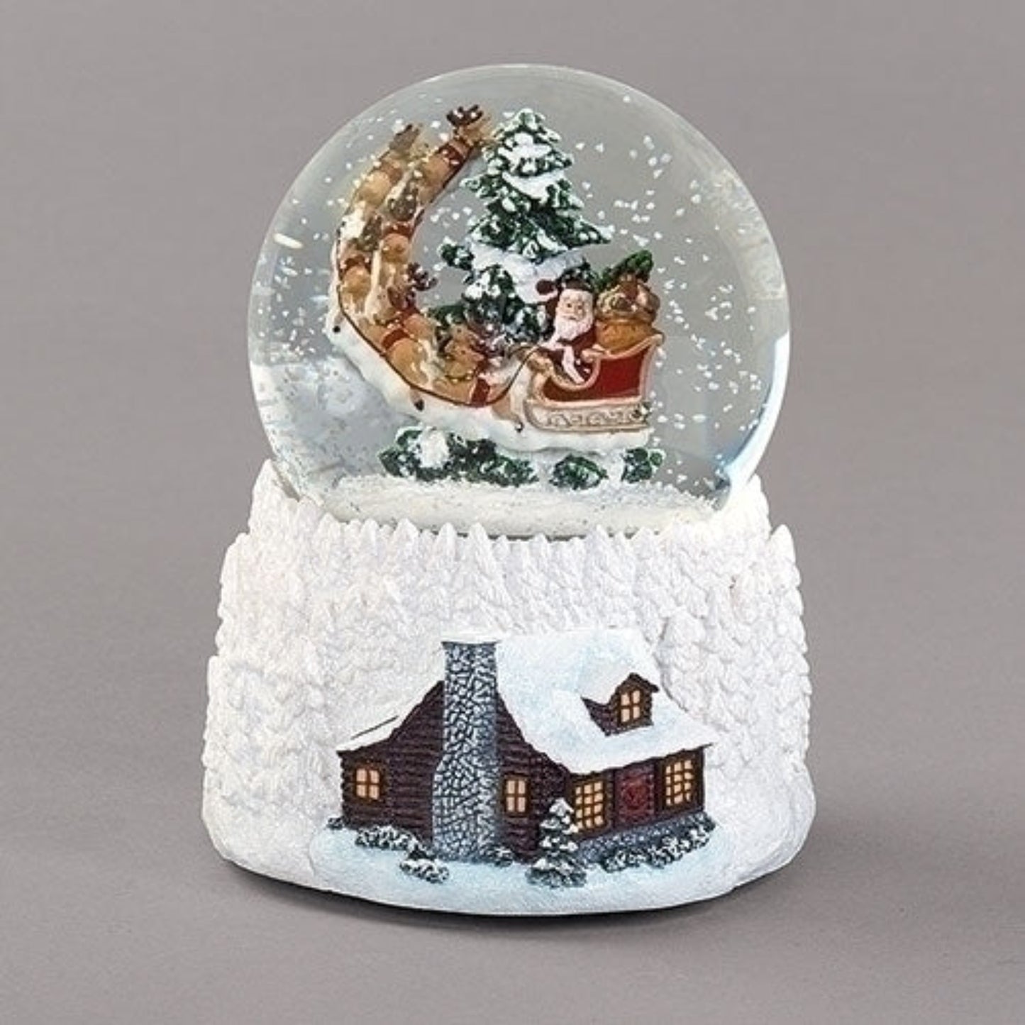Roman Flying Santa Rotating Wind Up Musical Water Globe