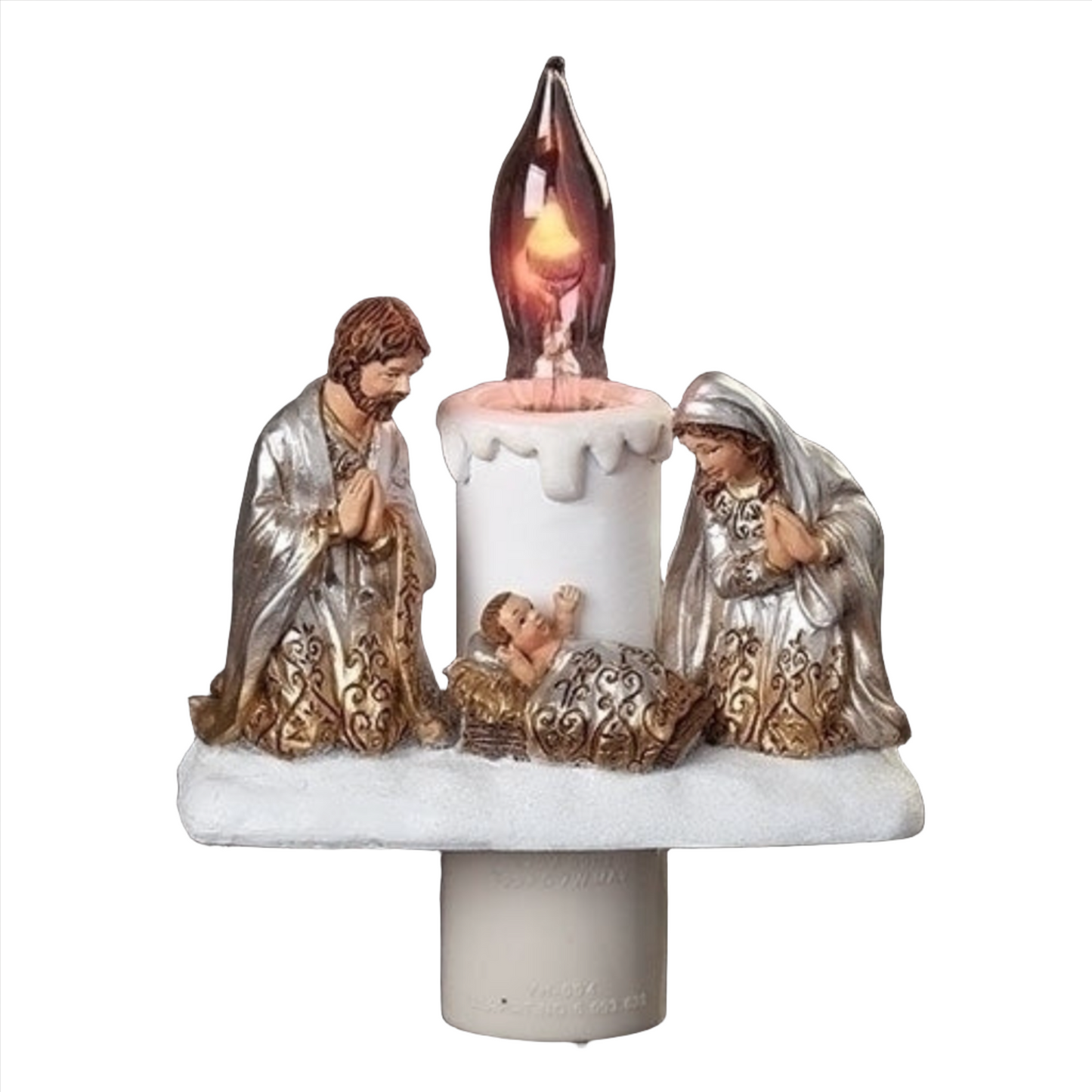 Roman Holy Family Gold and Silver Swirl Night Light