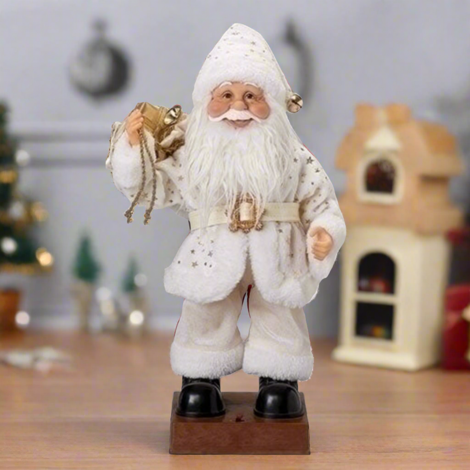 Roman Musical Dancing Santa White