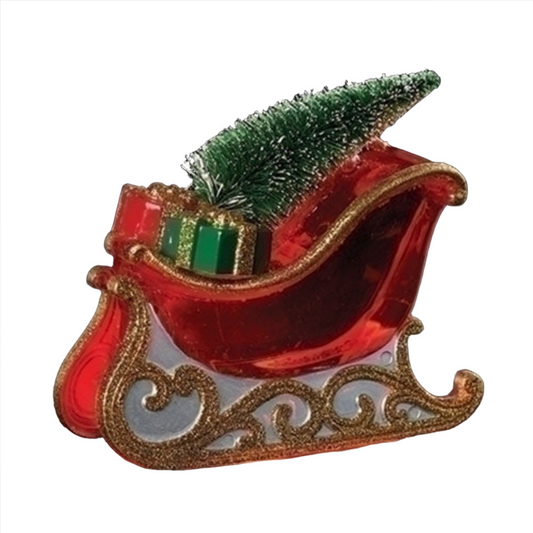 Roman Christmas Sleigh Glitterdome With Tree Swirl LED