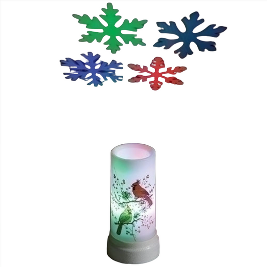 Roman LED Cardinal On Branch Candle Snowflake Projector