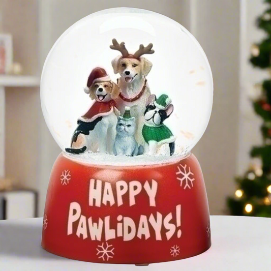 Roman 6" Happy Pawlidays!" Christmas Musical Glitterdome