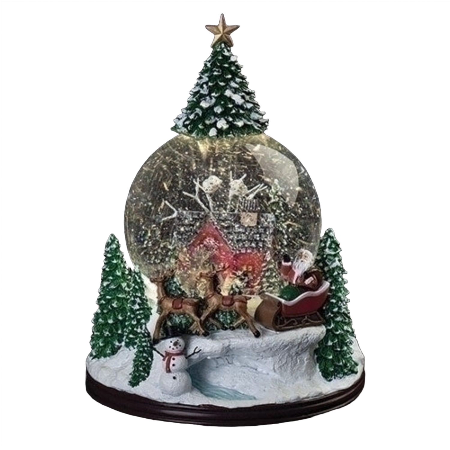 Roman LED Musical Swirl Cabin 120MM Dome With Tree Top