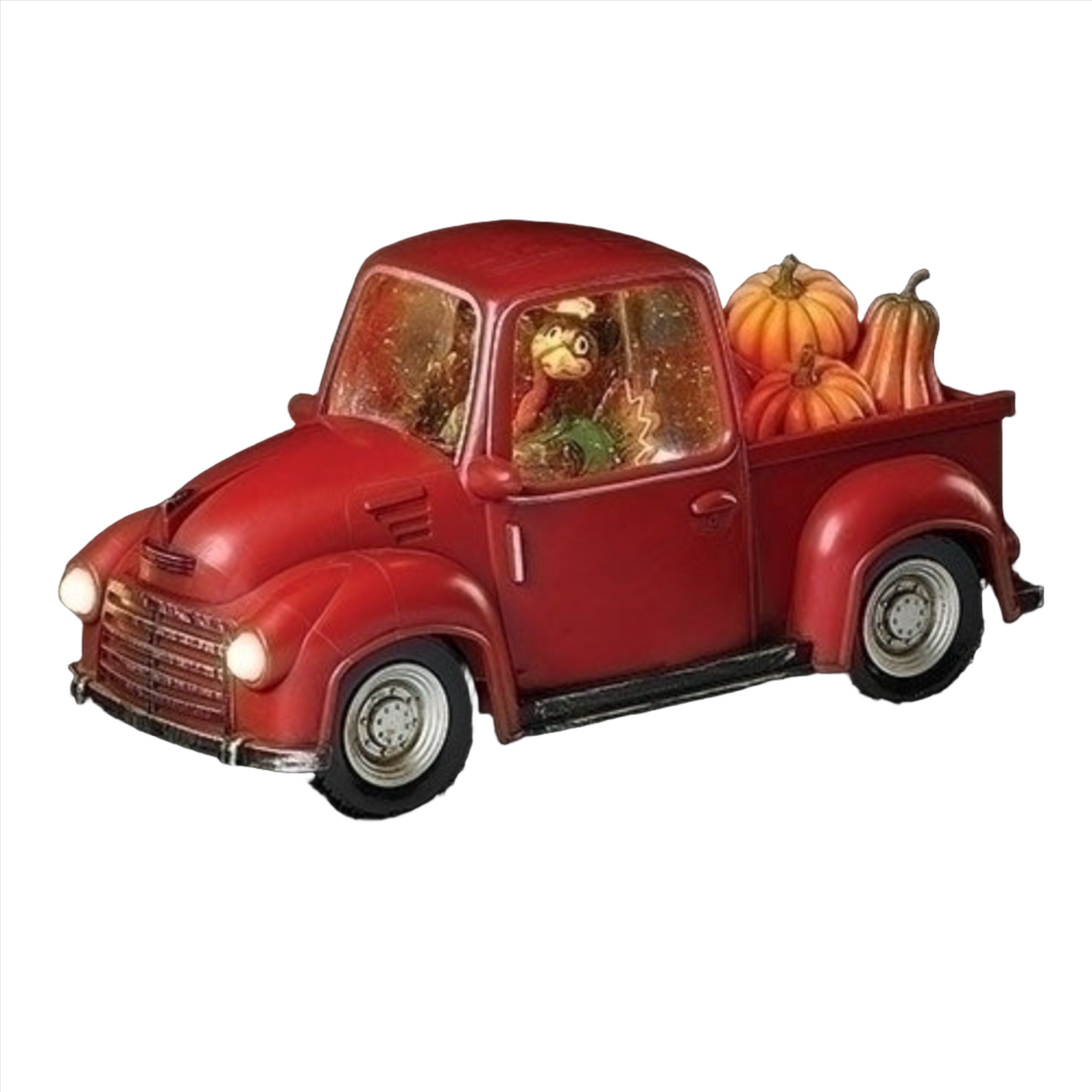 6"H LED Swirl Pilgrim Turkey Truck With Pumpkins