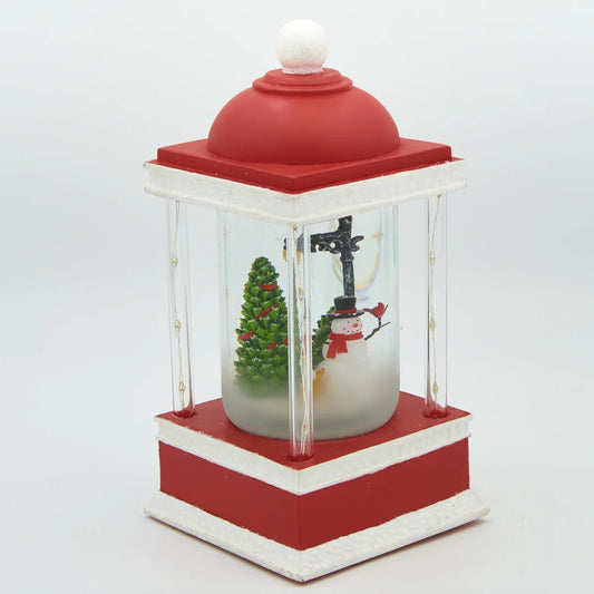 Roman Glitterdome Lighted Swirl 4-Pillar Gazebo with Snowman