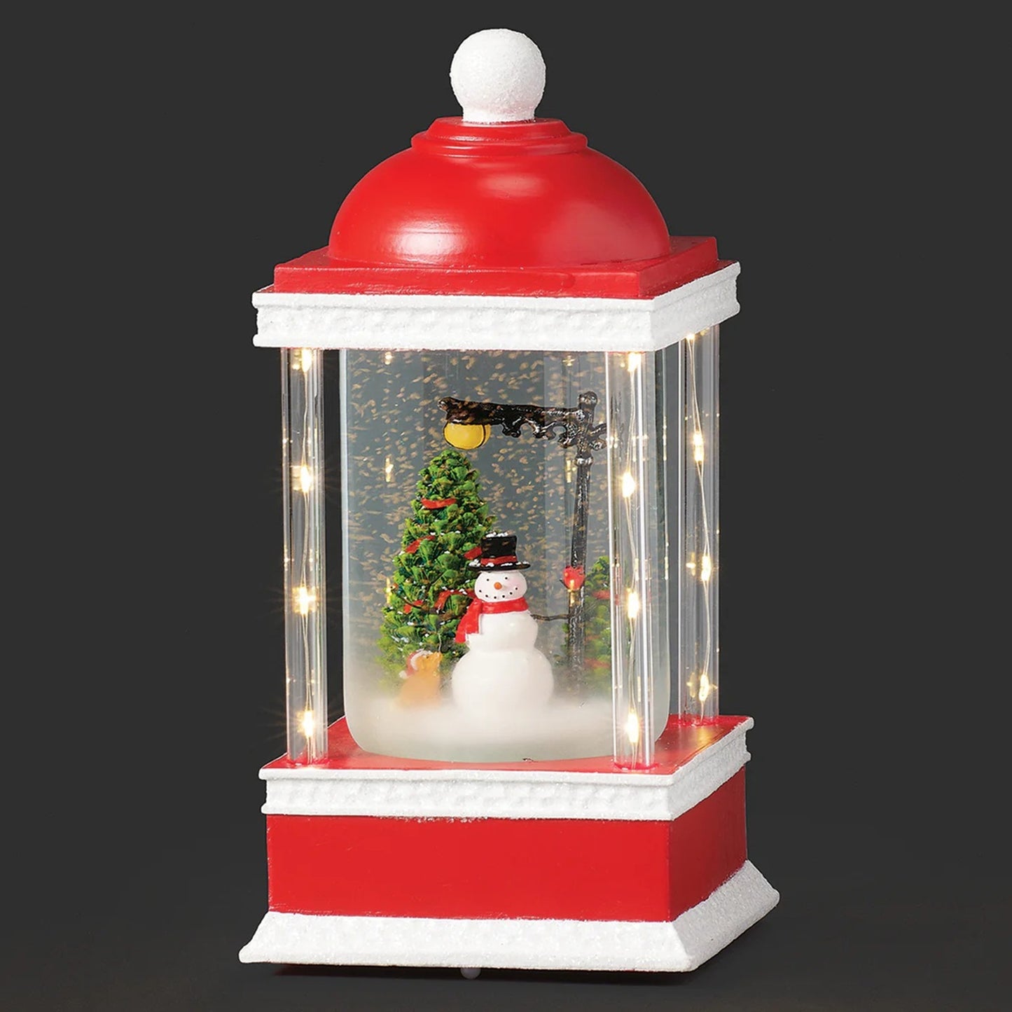 Roman Glitterdome Lighted Swirl 4-Pillar Gazebo with Snowman