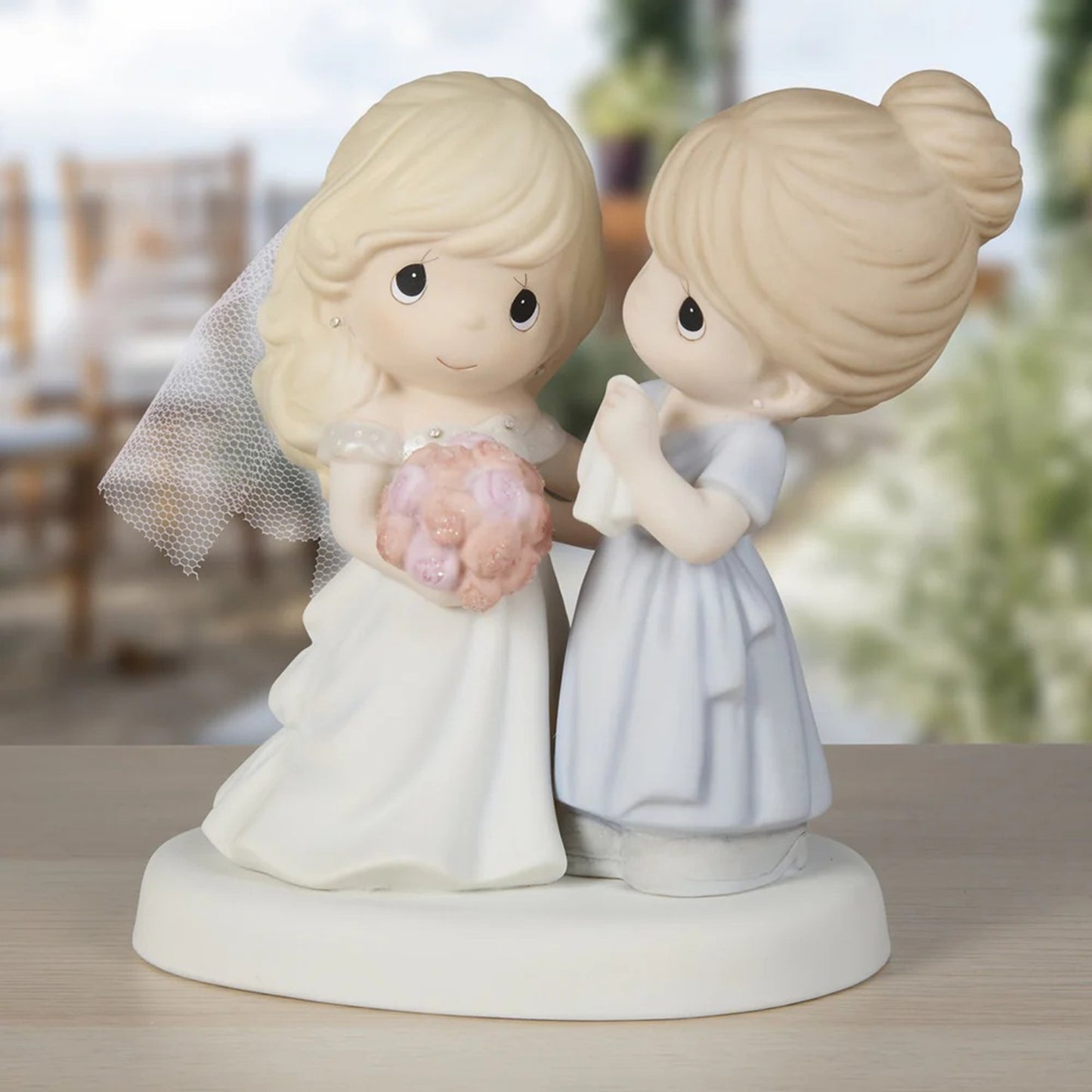 Precious Moments My Daughter, My Pride, A Beautiful Bride, Bisque Porcelain Figurine, Mother and Daughter