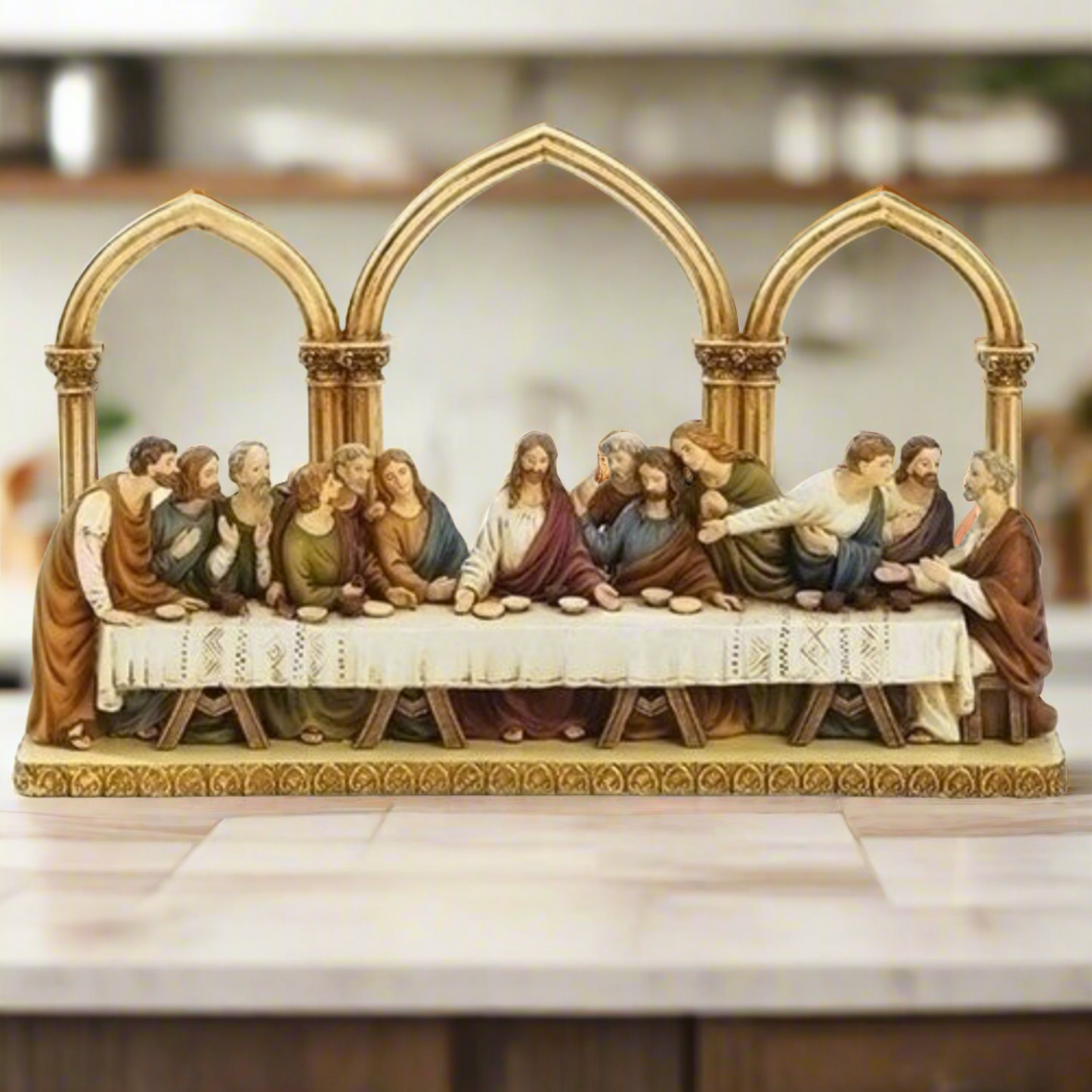 Roman 12" Last Supper With Arches Florentine Style