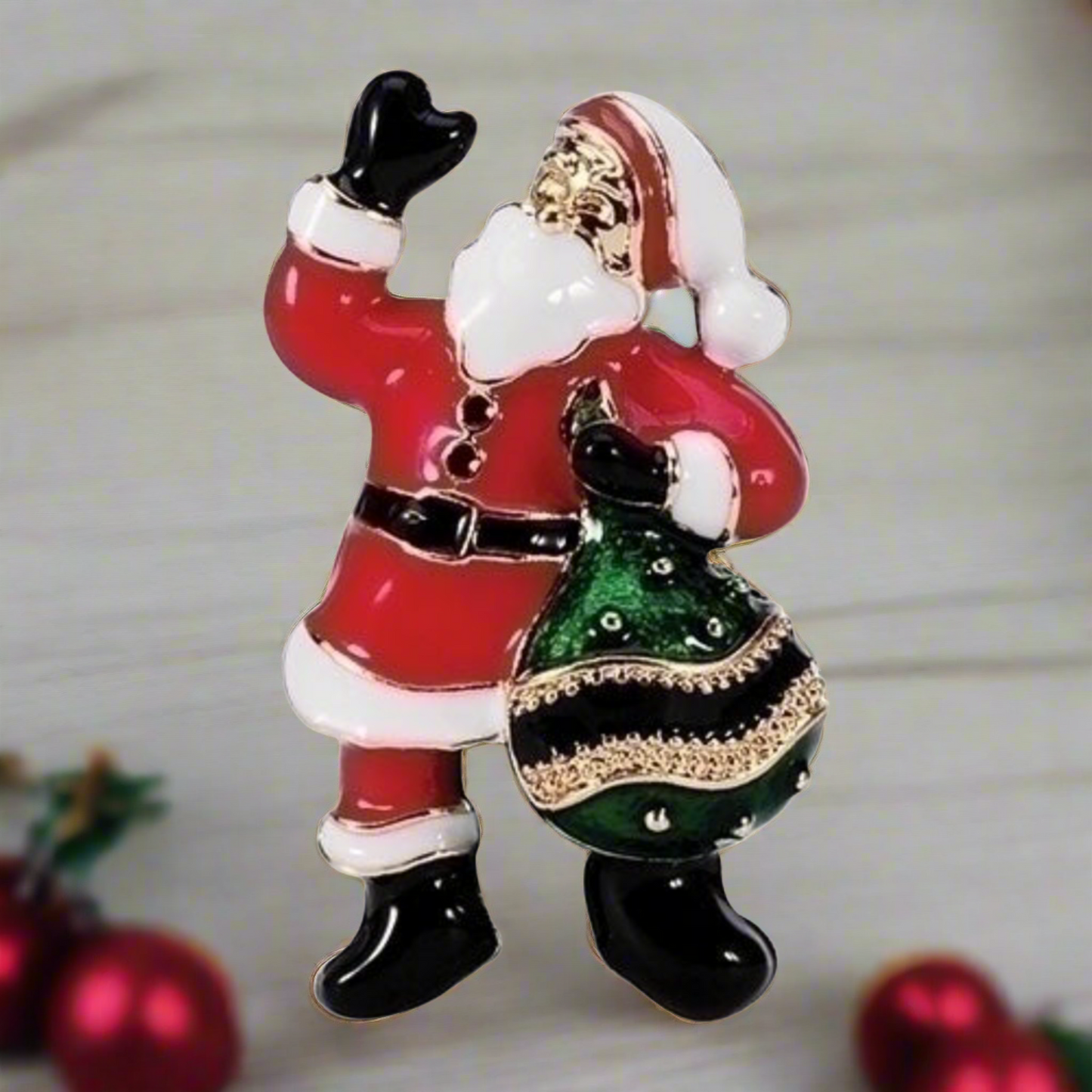 Roman Christmas Santa with Bag Pin Merry Christmas