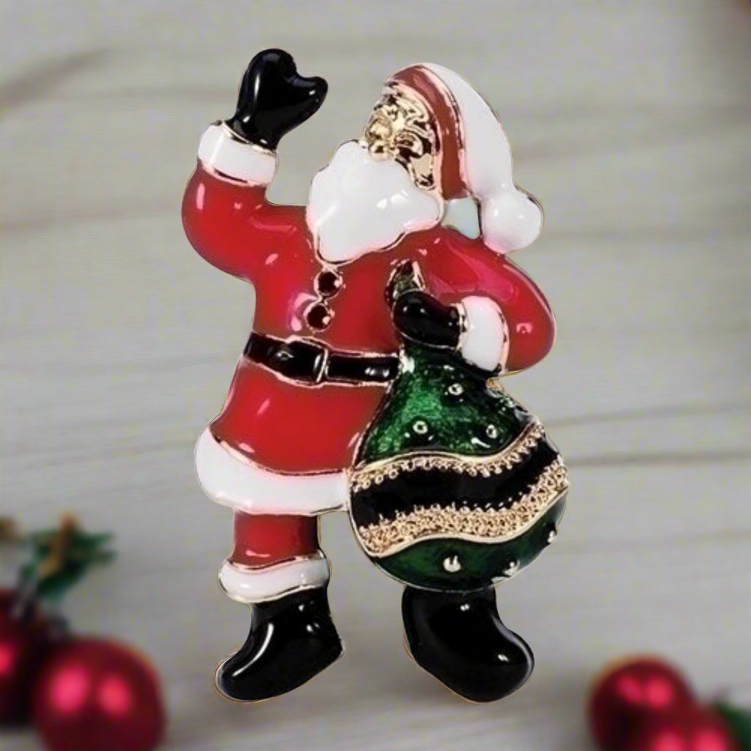 Roman Christmas Santa with Bag Pin Merry Christmas