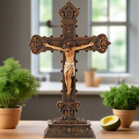 Jesus on The Cross 14.5" Resin Tabletop Crucifix by Joseph Studios