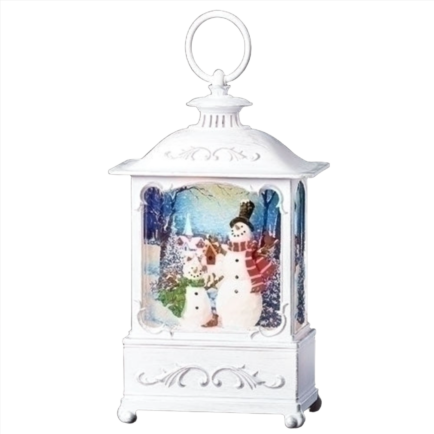 Roman Snowmen Lantern Printed Art Scene Led Swirl Water Dome