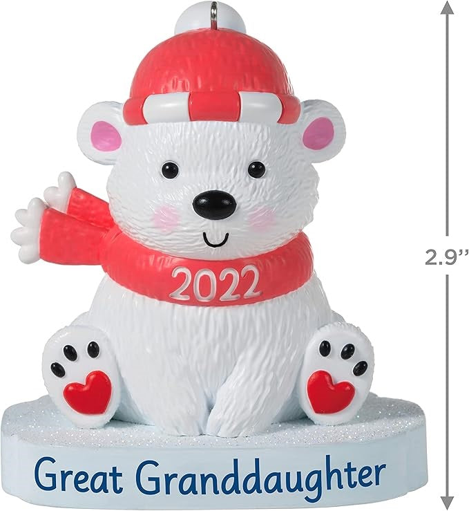 Hallmark Keepsake Ornament 2022 Great Granddaughter Polar Bear