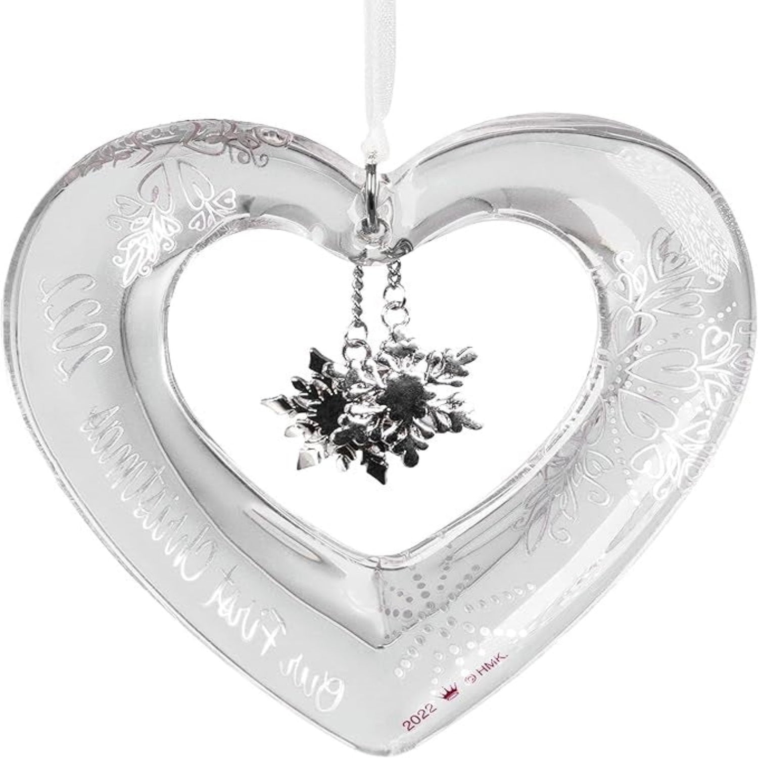 Hallmark Keepsake Christmas Ornament 2022, Our First Christmas Glass Heart