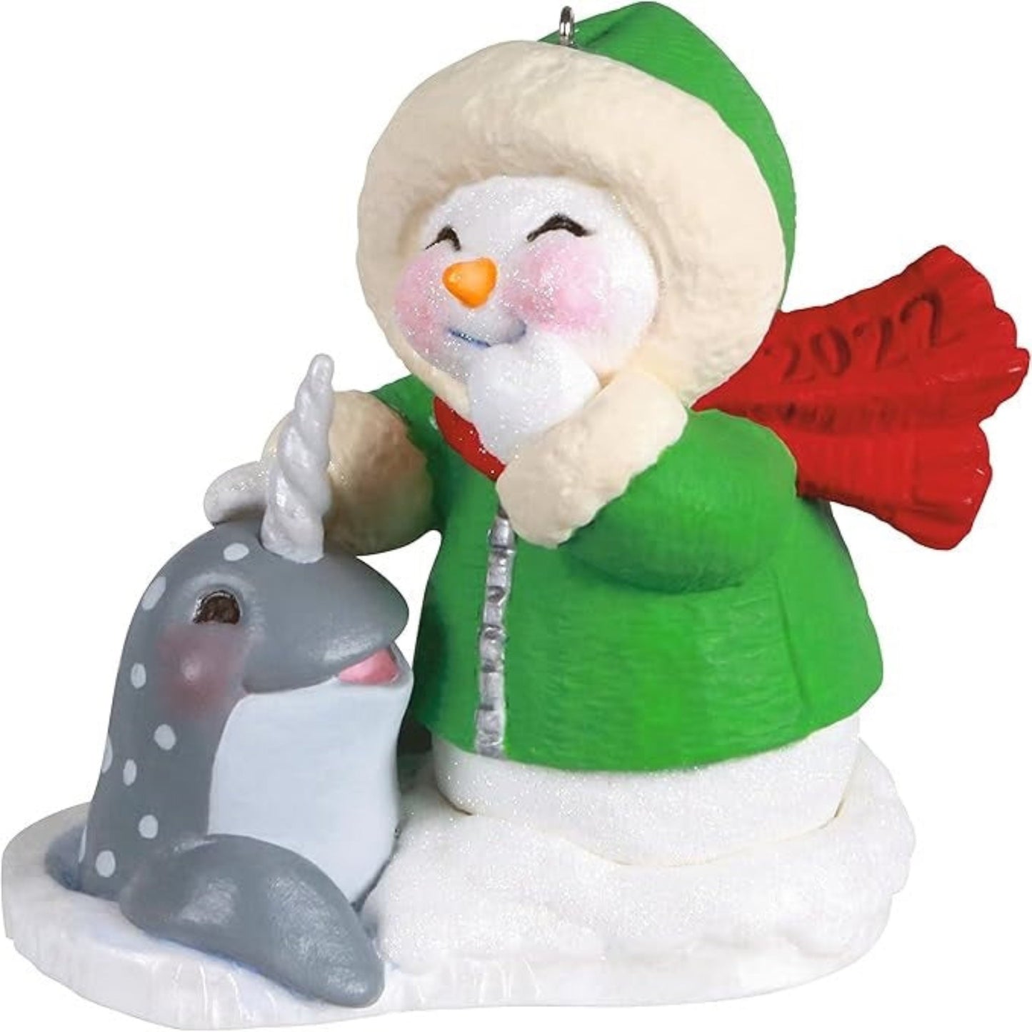 Hallmark Keepsake Ornament 2022 Snow Buddies Snowman and Narwhal