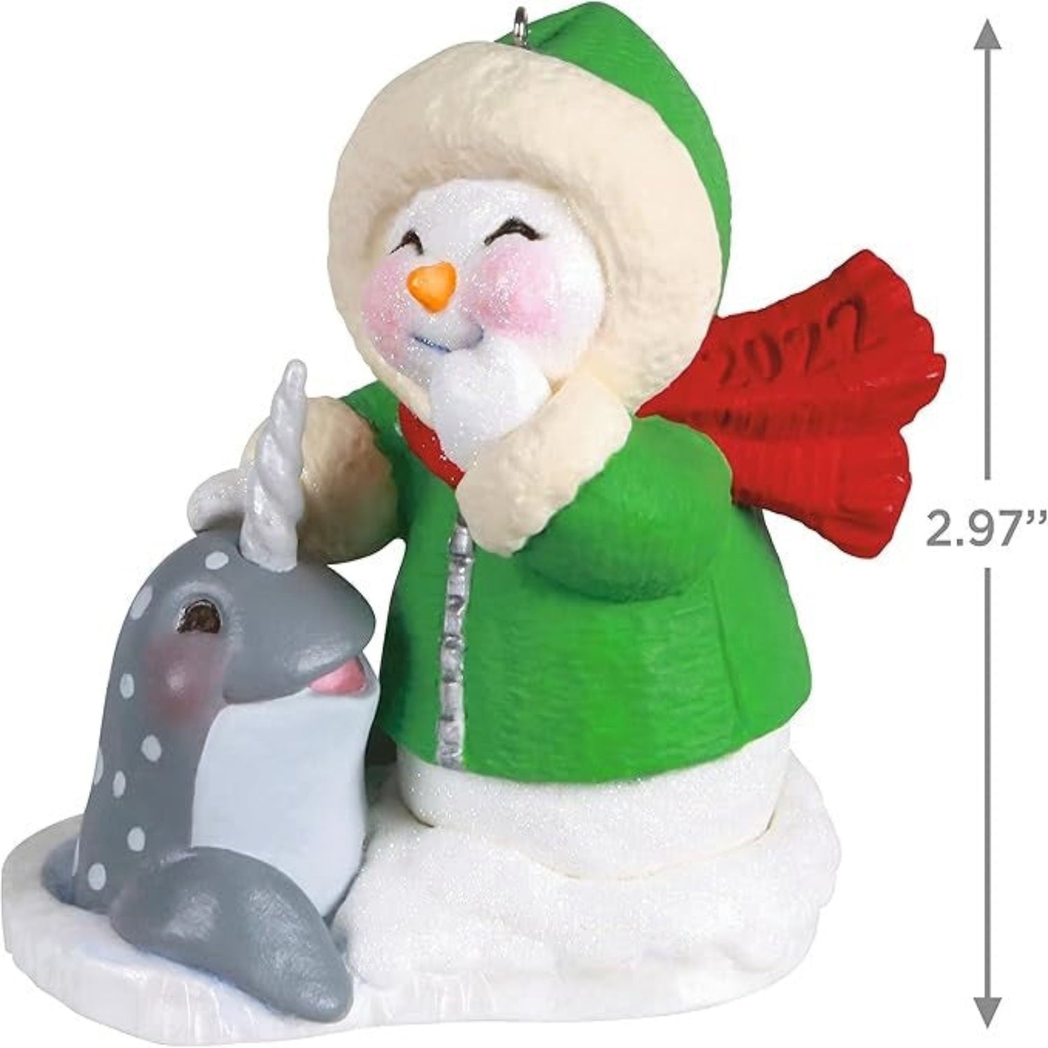 Hallmark Keepsake Ornament 2022 Snow Buddies Snowman and Narwhal