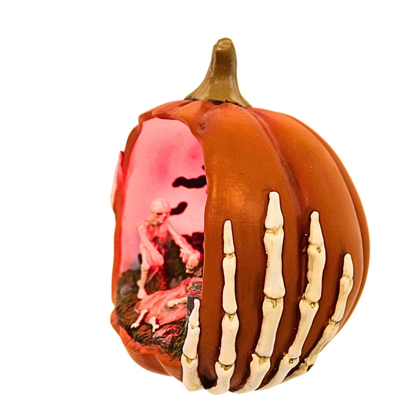 Roman Halloween Lighted Orange Pumpkin Scenic Haunted Jack O Lantern