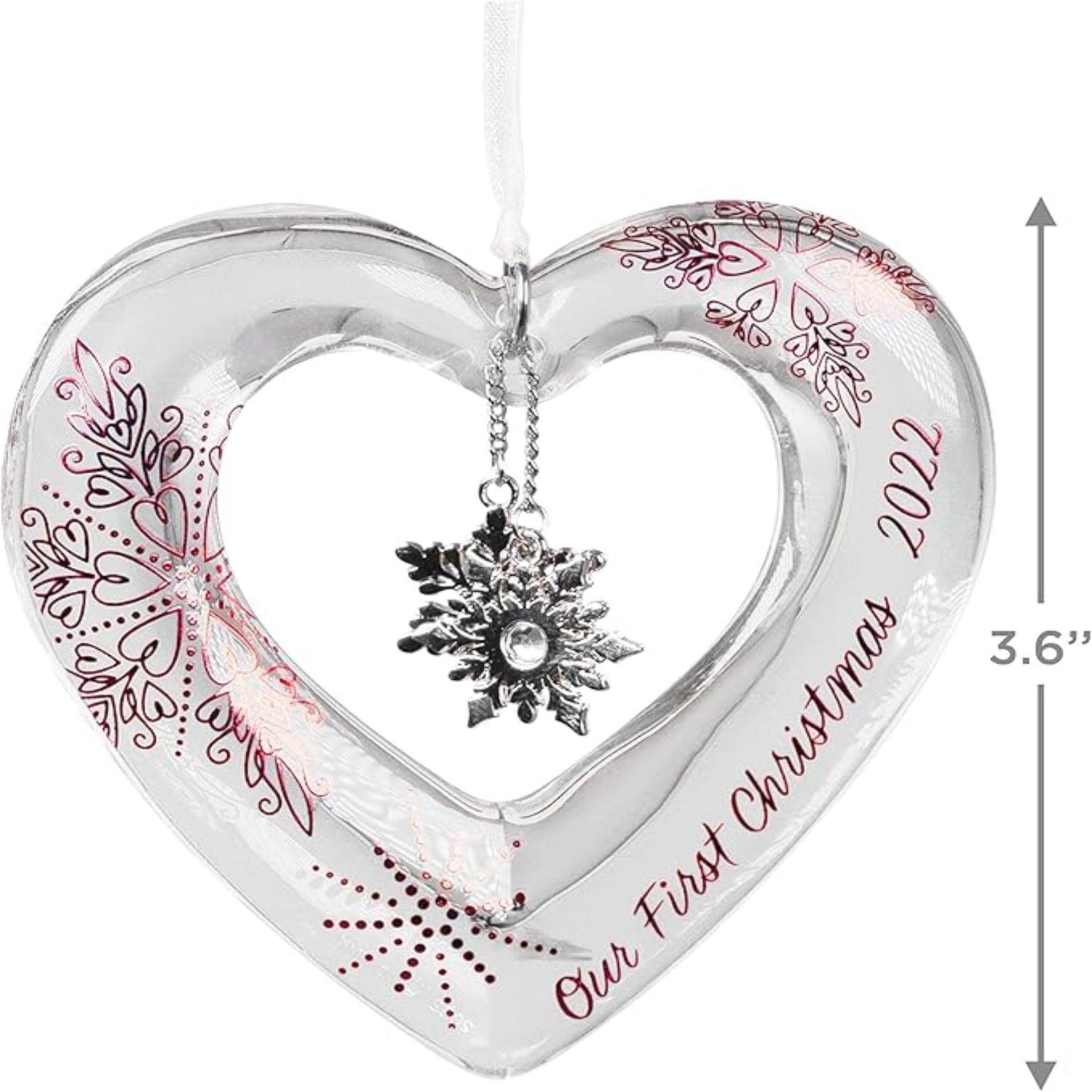 Hallmark Keepsake Christmas Ornament 2022, Our First Christmas Glass Heart