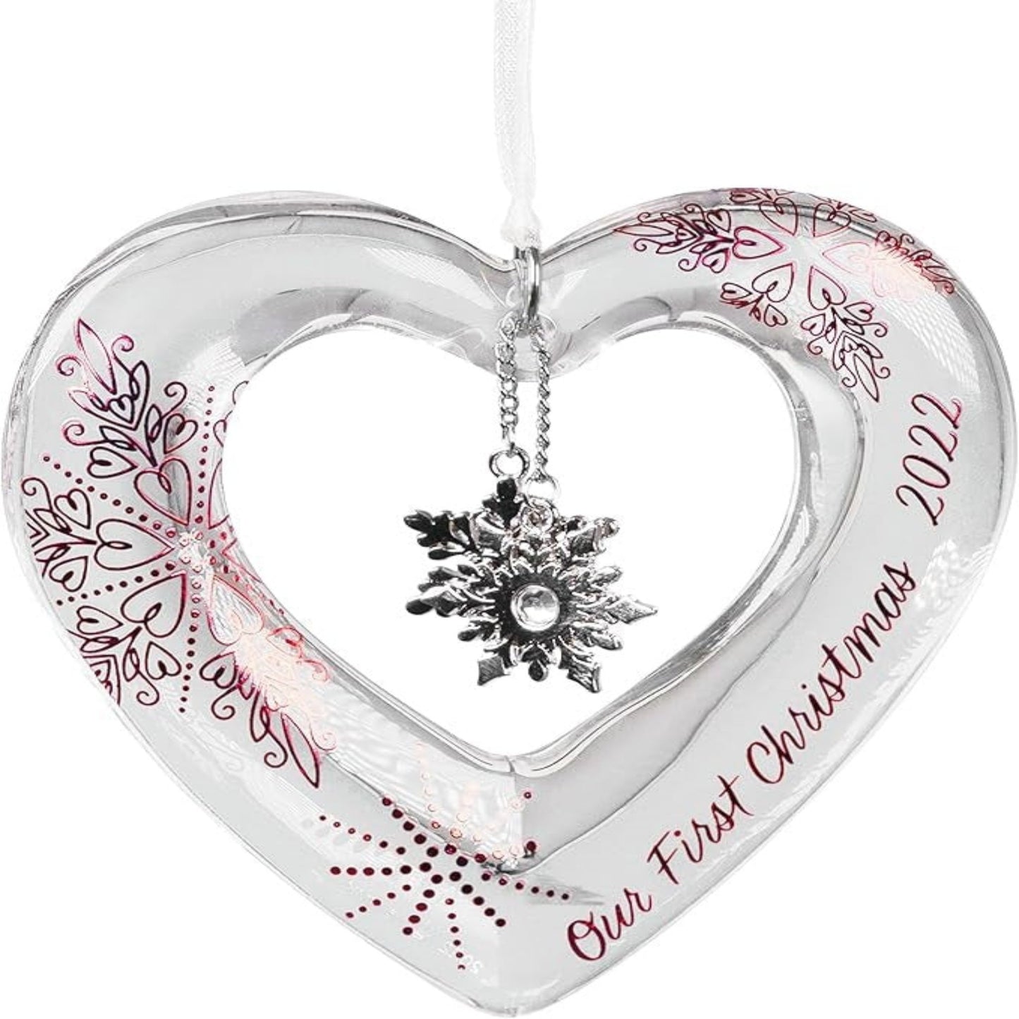 Hallmark Keepsake Christmas Ornament 2022, Our First Christmas Glass Heart