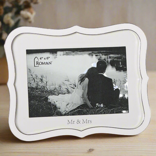 Mr & Mrs White Wedding Frame by Caroline Collection