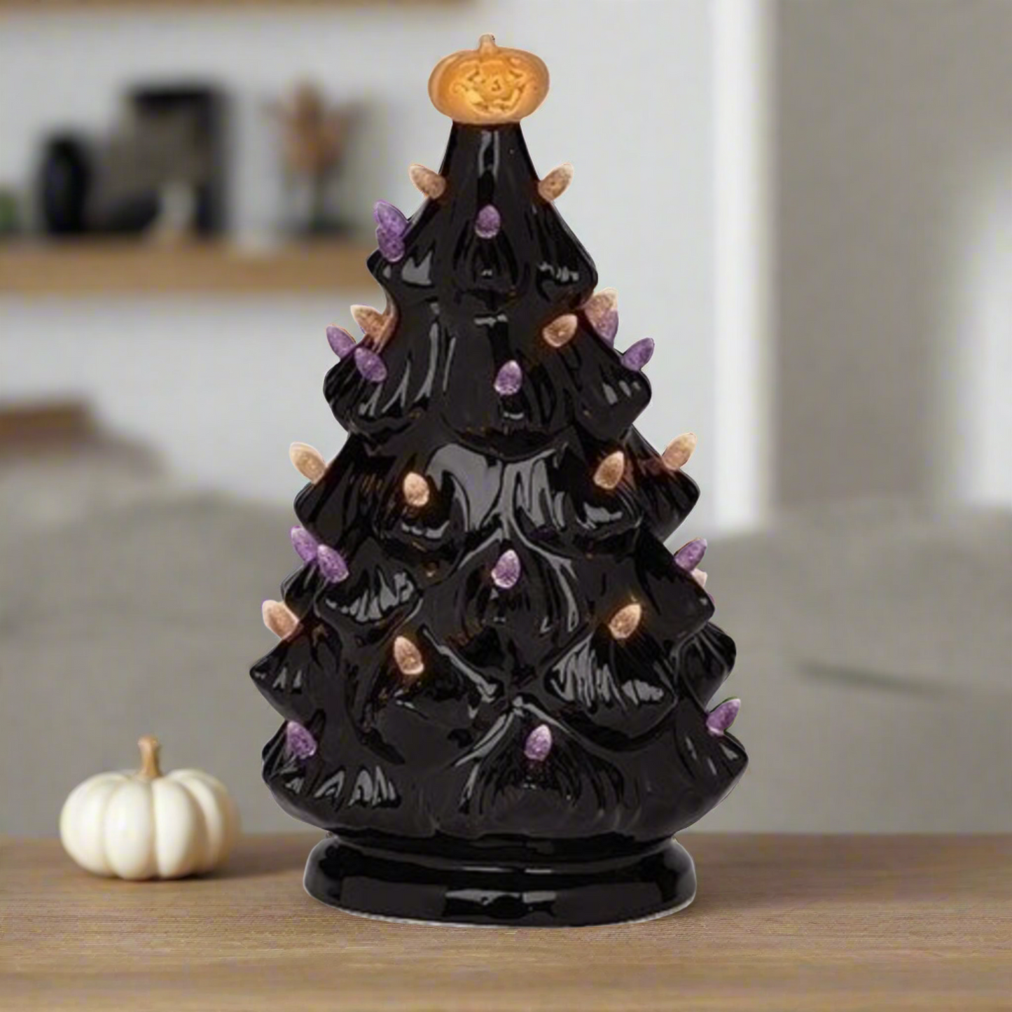 Roman Halloween Vintage Black LED 12.5" H Tree