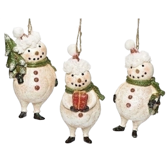 Roman Plumpy Snowmen Ornaments Set of 3