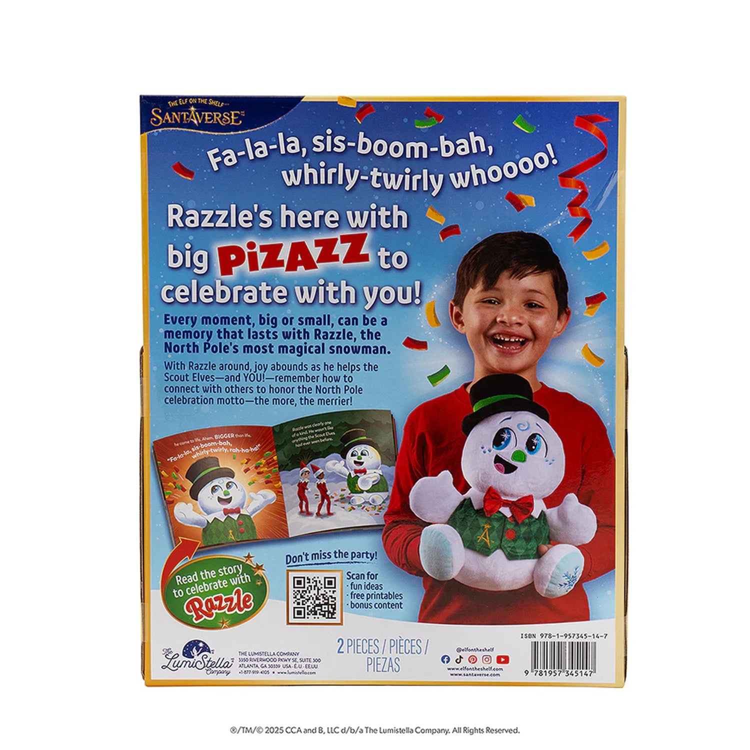 The Elf On The Shelf SnoStax Razzle the Snowman Plush and Book