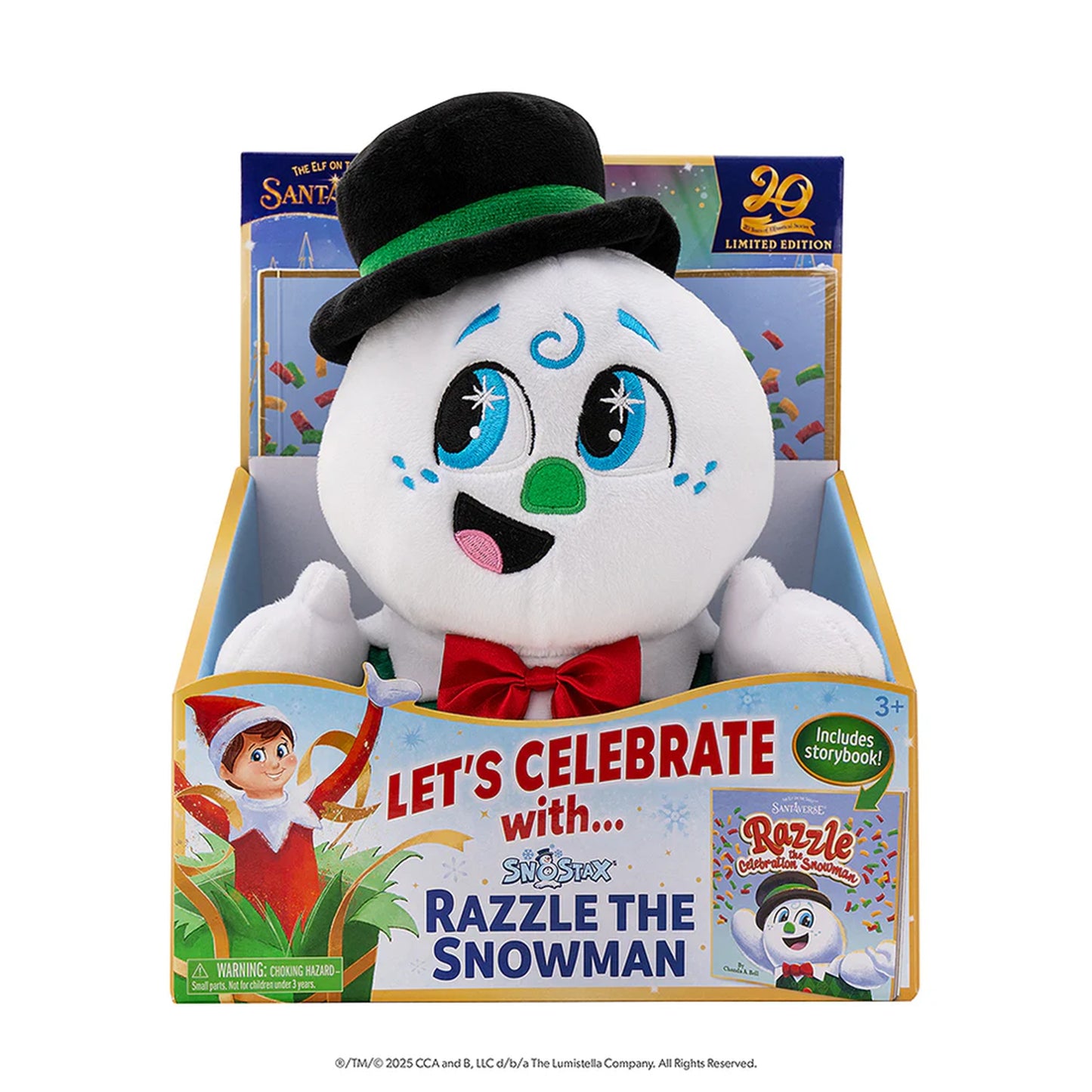 The Elf On The Shelf SnoStax Razzle the Snowman Plush and Book