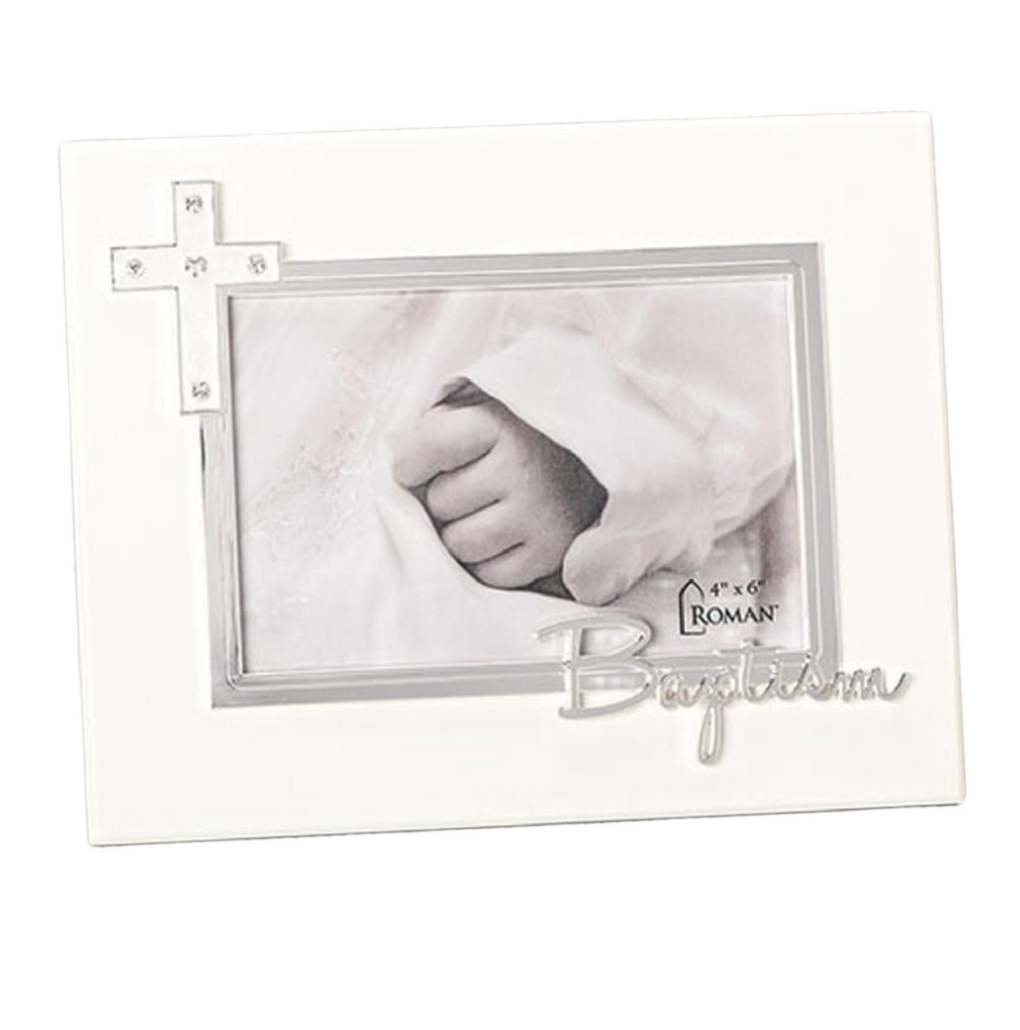 Baptism Frame With Jewel Tone Accent Caroline Collection