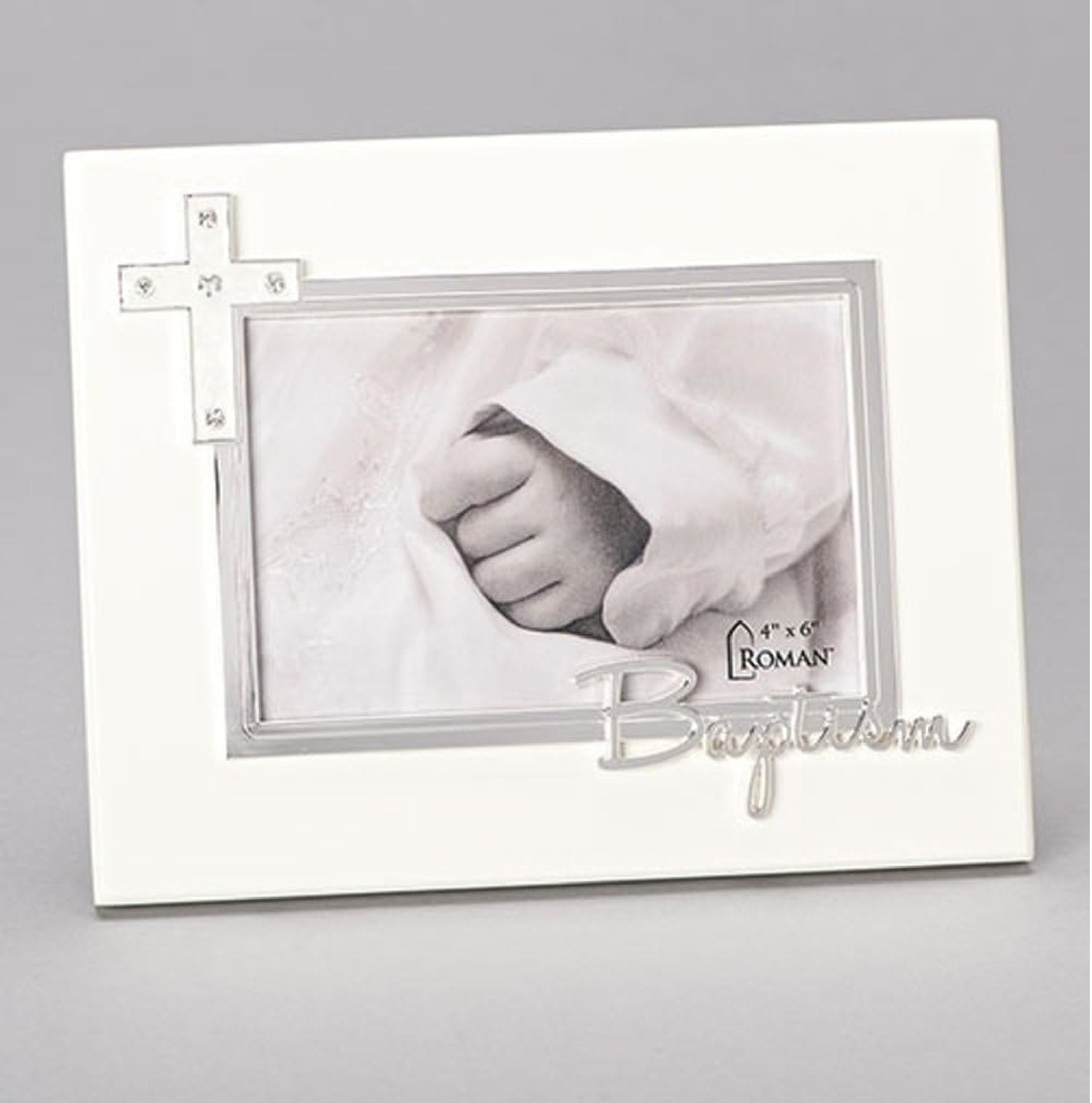 Baptism Frame With Jewel Tone Accent Caroline Collection