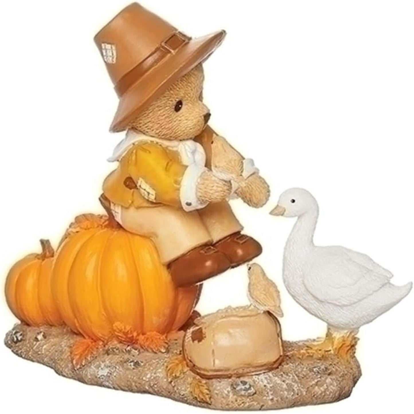 Bear with Goose Thanksgiving Figure – Cherished Teddies by Roman 