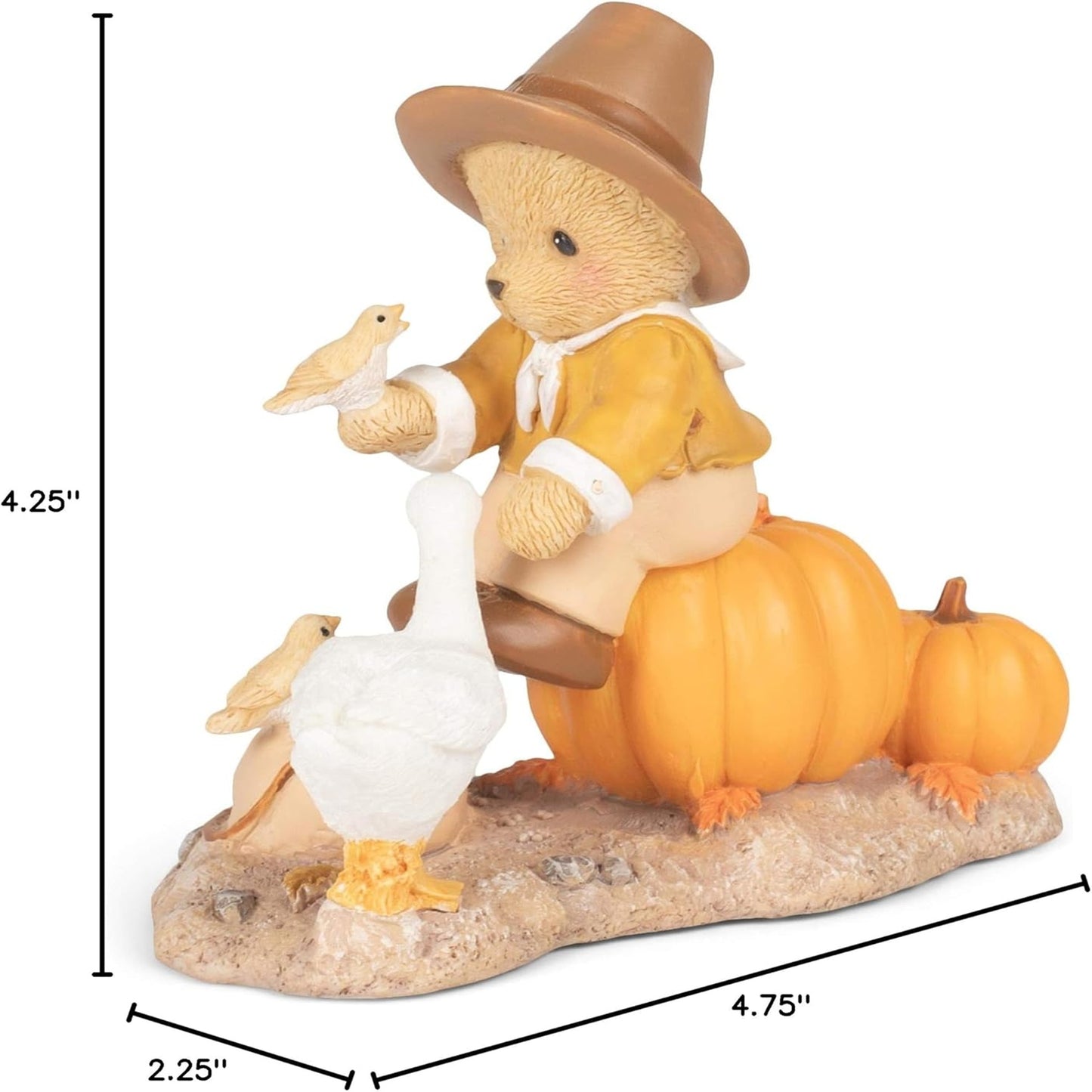 Bear with Goose Thanksgiving Figure – Cherished Teddies by Roman 