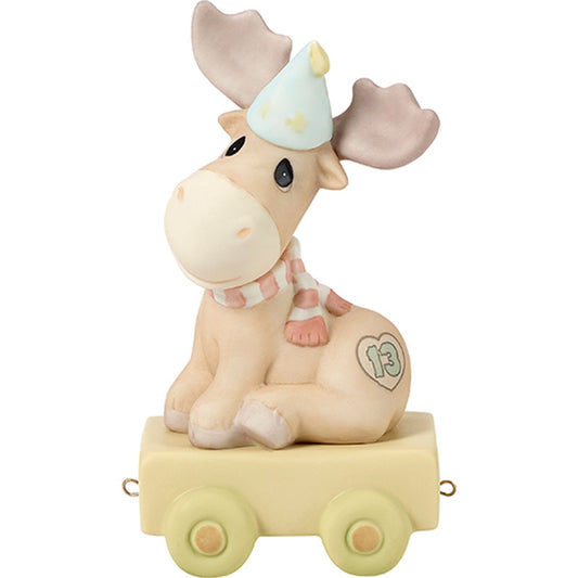 Birthday Train, Age 13, You Mean The Moose To Me, Bisque Porcelain Figurine