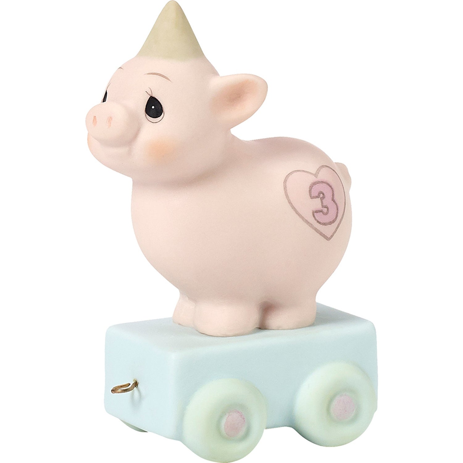 Birthday Train, Age 3, Heaven Bless Your Special Day, Bisque Porcelain Figurine