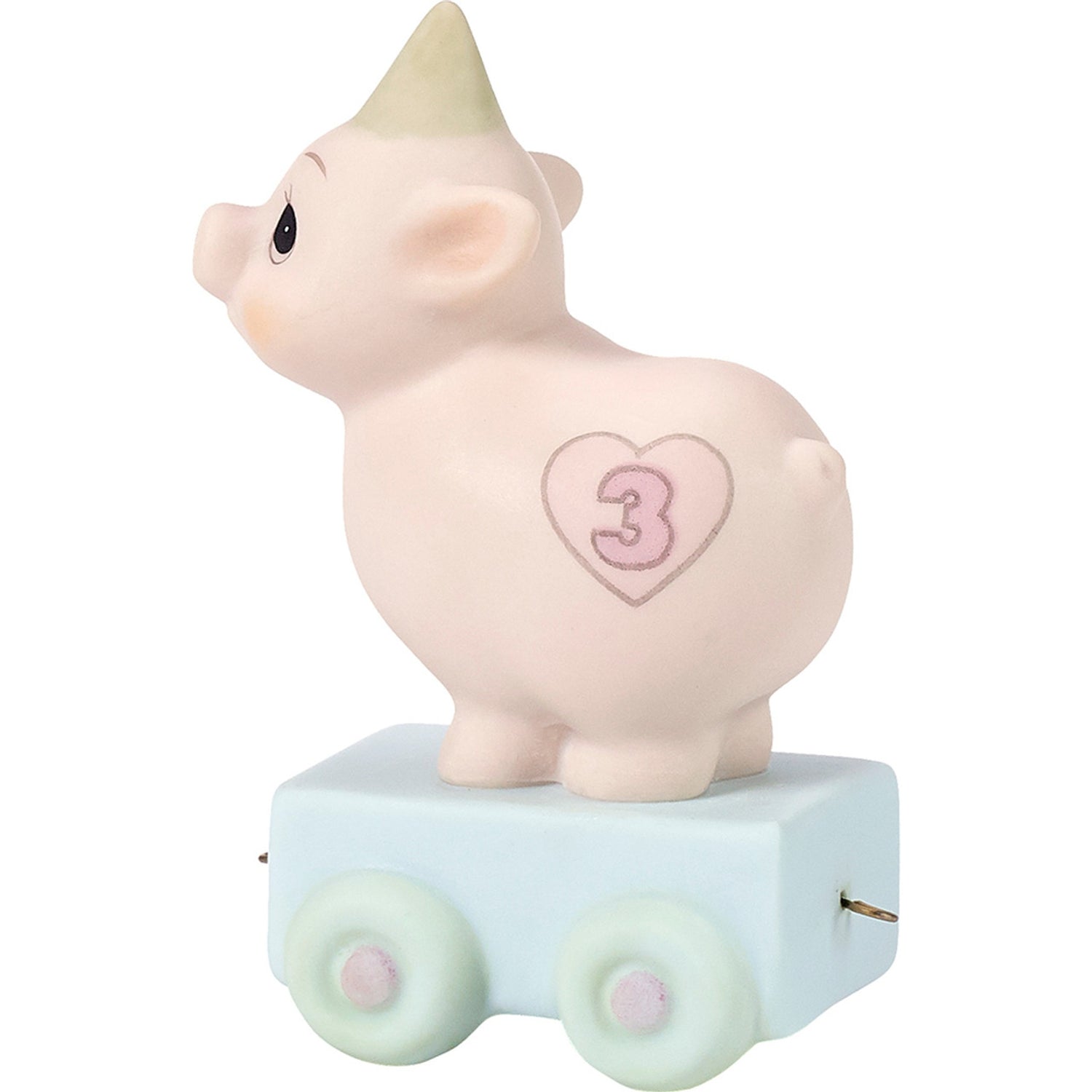 Birthday Train, Age 3, Heaven Bless Your Special Day, Bisque Porcelain Figurine