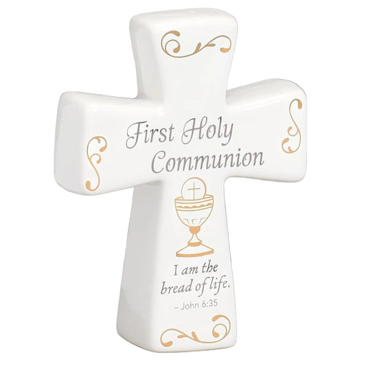 Bread of Life First Holy Communion Tabletop Cross by Roman