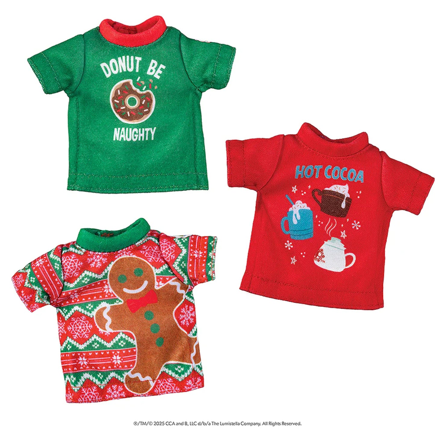 The Elf on the Shelf Claus Couture Collection Festive Fun T-Shirt Set