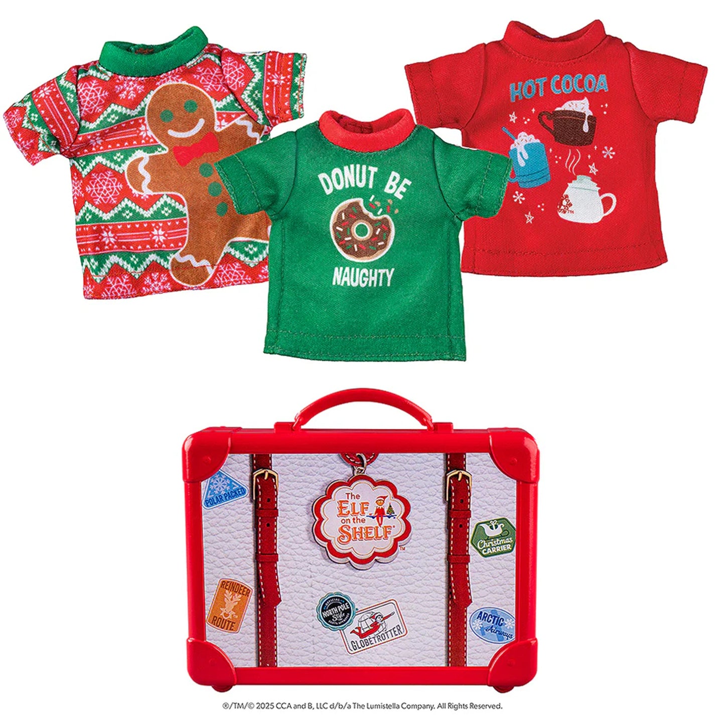 The Elf on the Shelf Claus Couture Collection Festive Fun T-Shirt Set