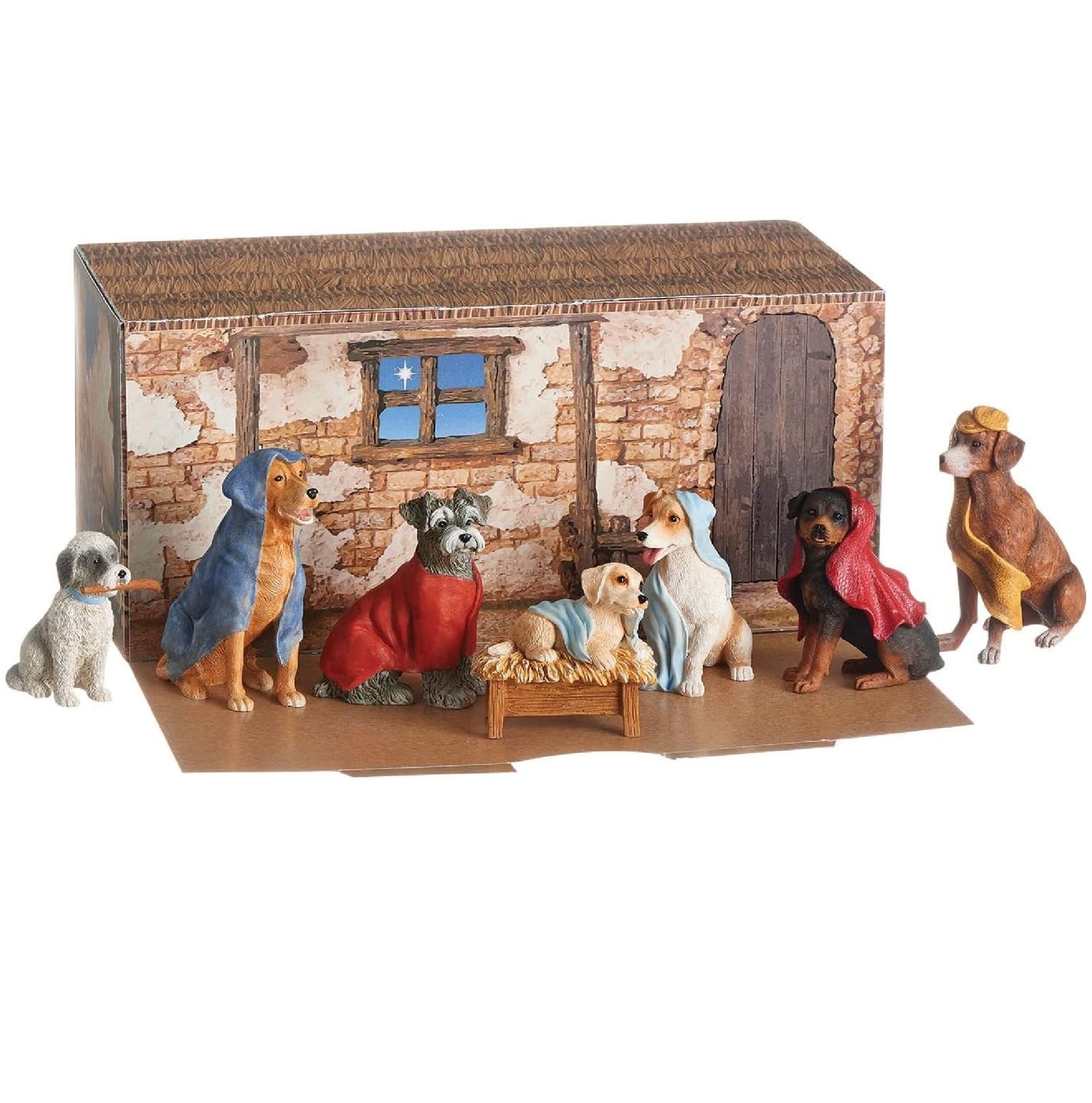 Canine Creche Dog Nativity Scene Decoration, 7 Piece Set by Roman